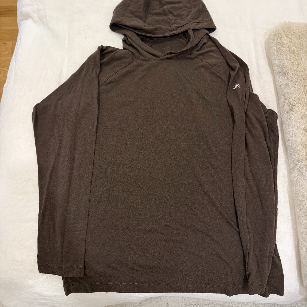 Alo Core Hooded Runner Long Sleeve Shirt Hoodie